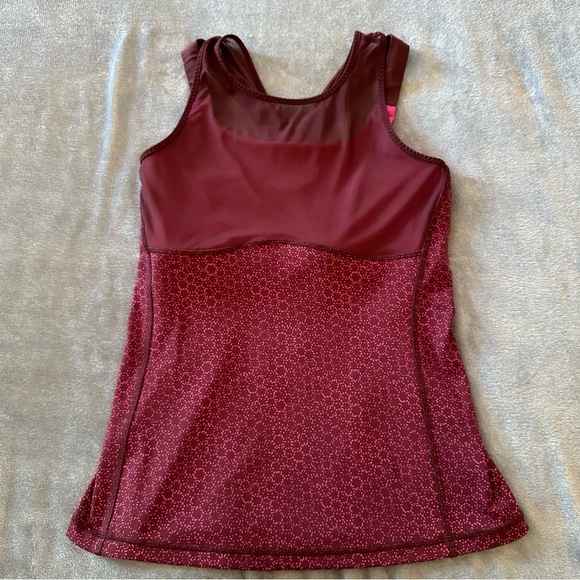 Lululemon Ready Set Sweat Mesh Strappy Cycling Lightweight maroon Tank Top - Picture 9 of 14